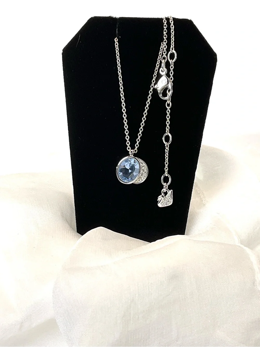 Swarovski Silver Sapphire Blue Pendant Necklace